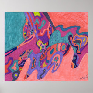 Moon Crashs, abstrakte Kunst Poster