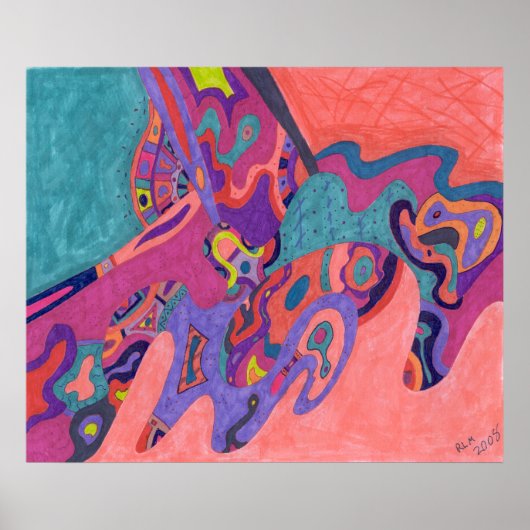 Moon Crashs, abstrakte Kunst Poster (Vorne)