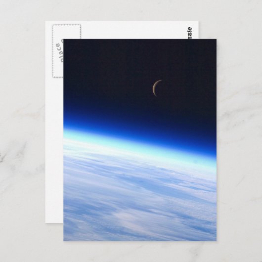 Moon Crescent aus dem Orbit Postkarte (Vorne/Hinten)