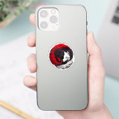 Moon Crimson Red White Wolf Aufkleber (Telefon)