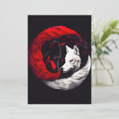 Moon Crimson Red White Wolf Feiertagskarte (Stehend Vorderseite)