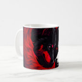 Moon Crimson Red White Wolf Kaffeetasse (Vorderseite Links)
