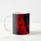 Moon Crimson Red White Wolf Kaffeetasse (Links)