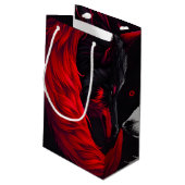 Moon Crimson Red White Wolf Kleine Geschenktüte (Rückseite Schrägansicht)