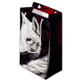 Moon Crimson Red White Wolf Kleine Geschenktüte (Vorderseite Schrägansicht)