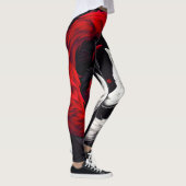 Moon Crimson Red White Wolf Leggings (Rechts)