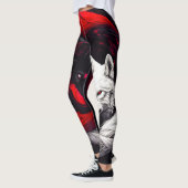 Moon Crimson Red White Wolf Leggings (Links)