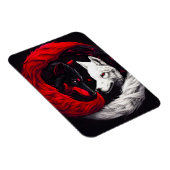 Moon Crimson Red White Wolf Magnet (Rechte Seite)