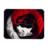 Moon Crimson Red White Wolf Magnet (Horizontal)