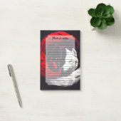 Moon Crimson Red White Wolf Post-it Klebezettel (Büro)