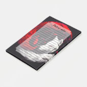 Moon Crimson Red White Wolf Post-it Klebezettel (angewinkelt)
