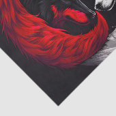 Moon Crimson Red White Wolf Seidenpapier (Ausschnitt)