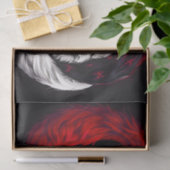 Moon Crimson Red White Wolf Seidenpapier (Geschenk)
