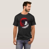 Moon Crimson Red White Wolf T-Shirt (Vorne ganz)