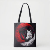 Moon Crimson Red White Wolf Tasche (Vorderseite)