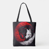 Moon Crimson Red White Wolf Tasche (Rückseite)
