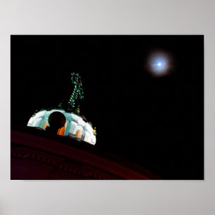 Moon & cross, Quito, Ecuador Poster