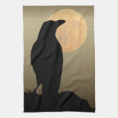 Moon & Crows, Black Bird Kittuch Raven Geschirrtuch (Vertikal)