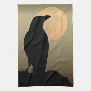 Moon & Crows, Black Bird Kittuch Raven Geschirrtuch
