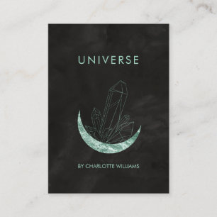 Moon Crystal Energy Healer Business Card Visitenk Visitenkarte