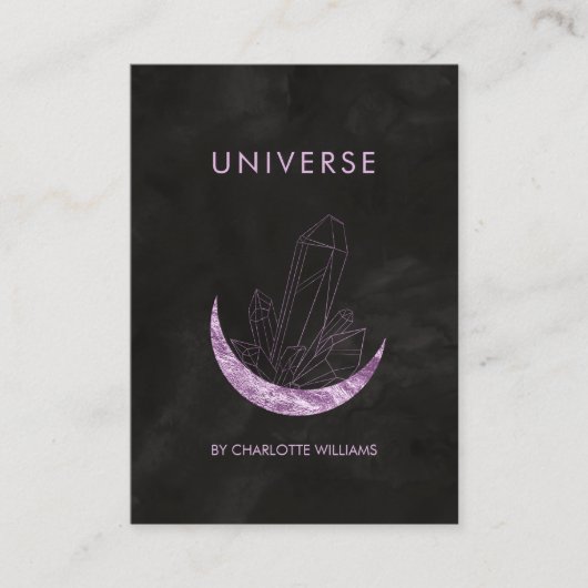Moon Crystal Energy Healer Business Card Visitenk Visitenkarte (Vorderseite)