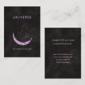 Moon Crystal Energy Healer Business Card Visitenk Visitenkarte (Vorne/Hinten)