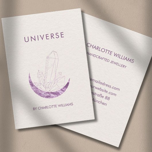 Moon Crystal Energy Healer Business Card Visitenkarte