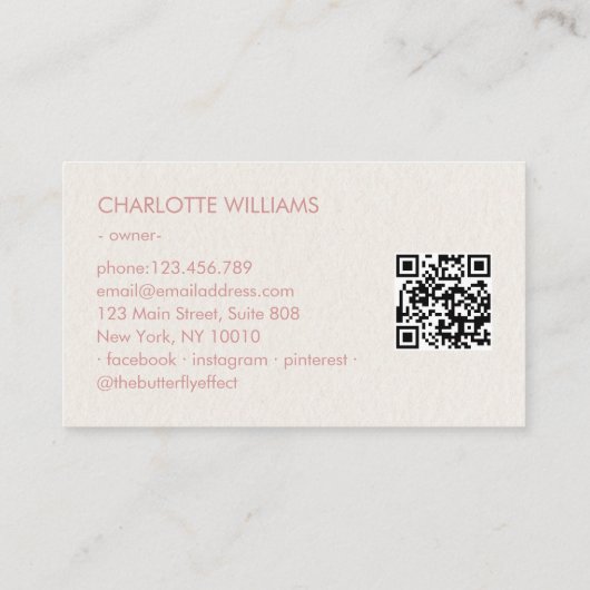 Moon Crystal Energy Healer QR-Code Visitenkarte (Rückseite)