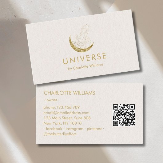 Moon Crystal Energy Healer QR-Code Visitenkarte