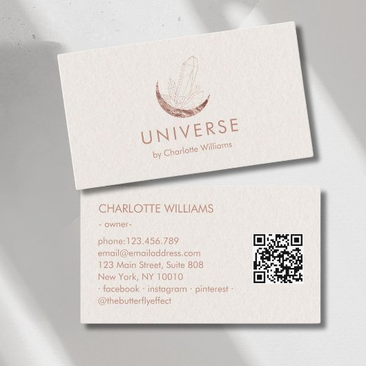 Moon Crystal Energy Healer QR-Code Visitenkarte