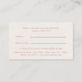 Moon Crystal Energy Healer Salon Beige Empfehlungskarte (Rückseite)