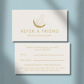 Moon Crystal Energy Healer Salon Beige Empfehlungskarte