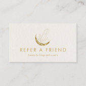 Moon Crystal Energy Healer Salon Beige Empfehlungskarte (Vorderseite)