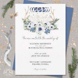 Moon Crystals Blume Boho Metaphysische Hochzeit Einladung