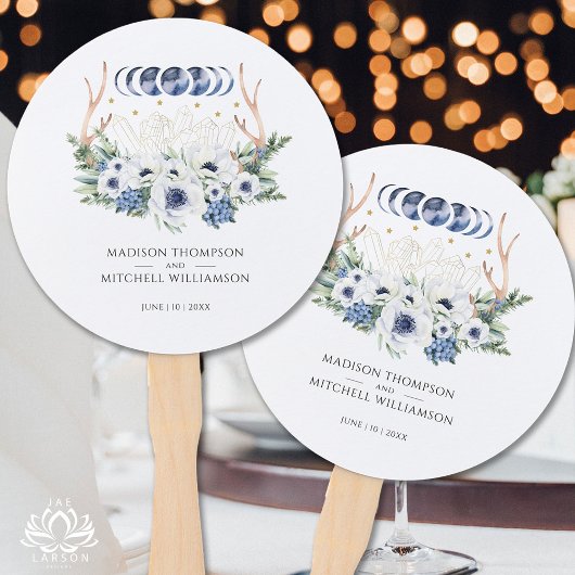 Moon Crystals Blume Boho Metaphysische Hochzeit Fächer
