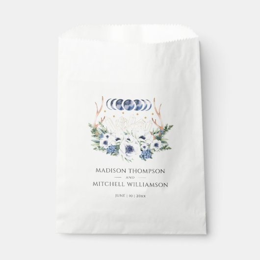 Moon Crystals Blume Boho Metaphysische Hochzeit Geschenktütchen (Vorderseite)