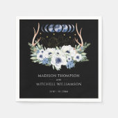 Moon Crystals Blume Boho Metaphysische Hochzeit Serviette (Vorderseite)