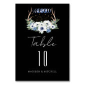 Moon Crystals Blume Boho Metaphysische Hochzeit Tischnummer (Vorderseite)