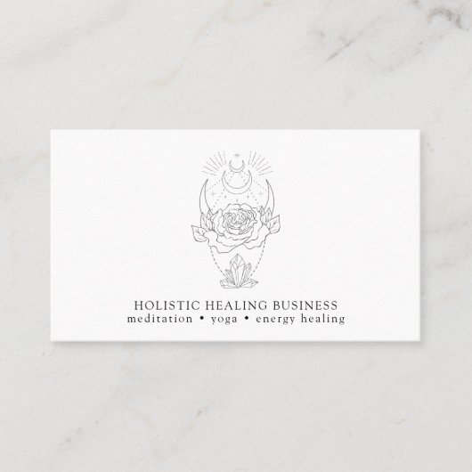 Moon Crystals FlowerHolistic Healing Business Card Visitenkarte (Vorderseite)