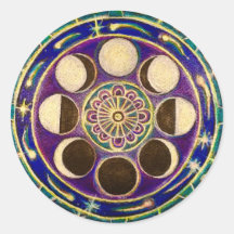 Moon Cycle Mandala Sticker