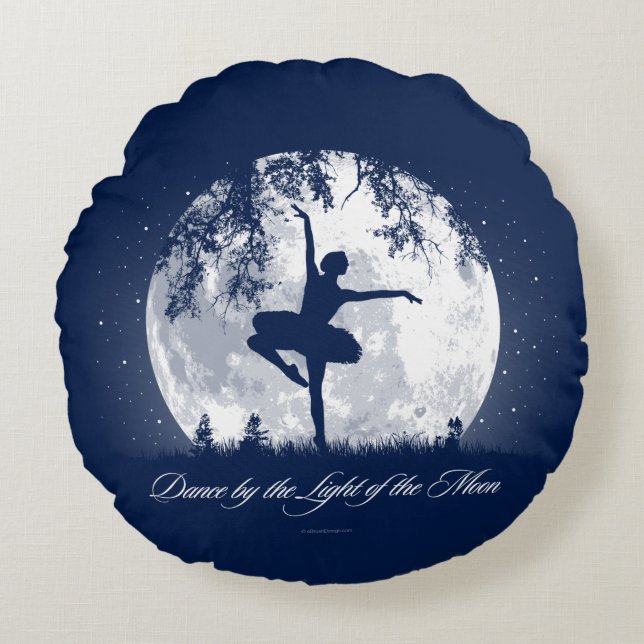 Moon Dance Round Pillow Rundes Kissen (Vorderseite)