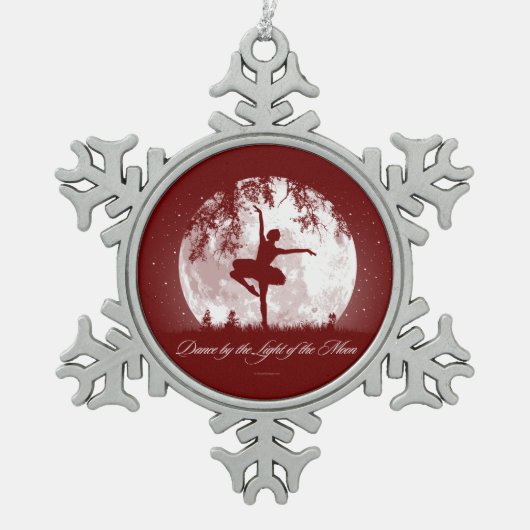 Moon Dance Schneeflocken Zinn-Ornament (Vorderseite)