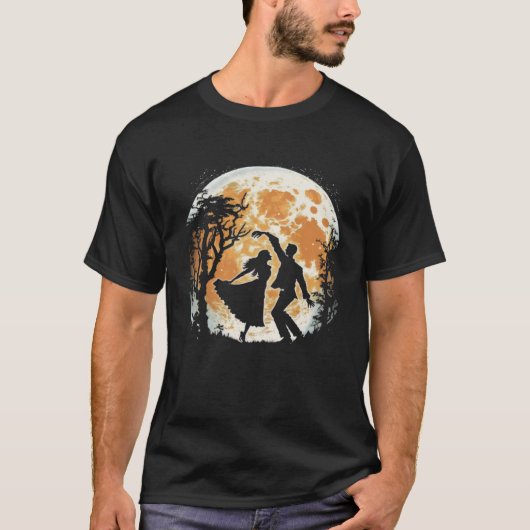 Moon Dancing Paares Mondlicht Silhouette T-Shirt (Vorderseite)