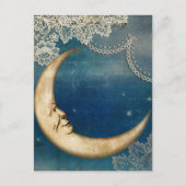 Moon Decoupage Postcard | Celestial Art Greeting Postkarte (Vorderseite)