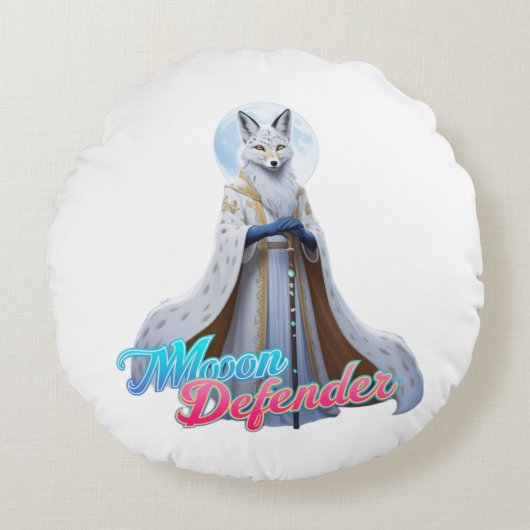 MOON DEFENDER RUNDES KISSEN (Vorderseite)