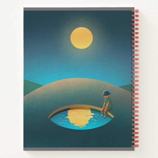 Moon Desert Minimalistisch Design Notebook Notizblock (Rückseite)
