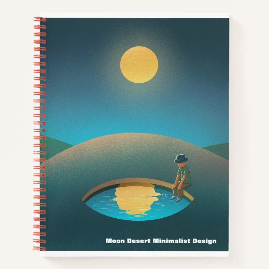 Moon Desert Minimalistisch Design Notebook Notizblock (Vorderseite)