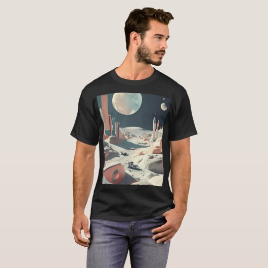 Moon Design T - Shirt - Stilvoll und komfortabel i (Vorne ganz)