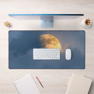 Moon Desk Mat - Ästhetische Mondphasen, Vollmond, Schreibtischunterlage