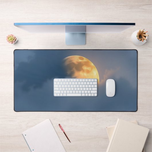 Moon Desk Mat - Ästhetische Mondphasen, Vollmond, Schreibtischunterlage (Büro 1)